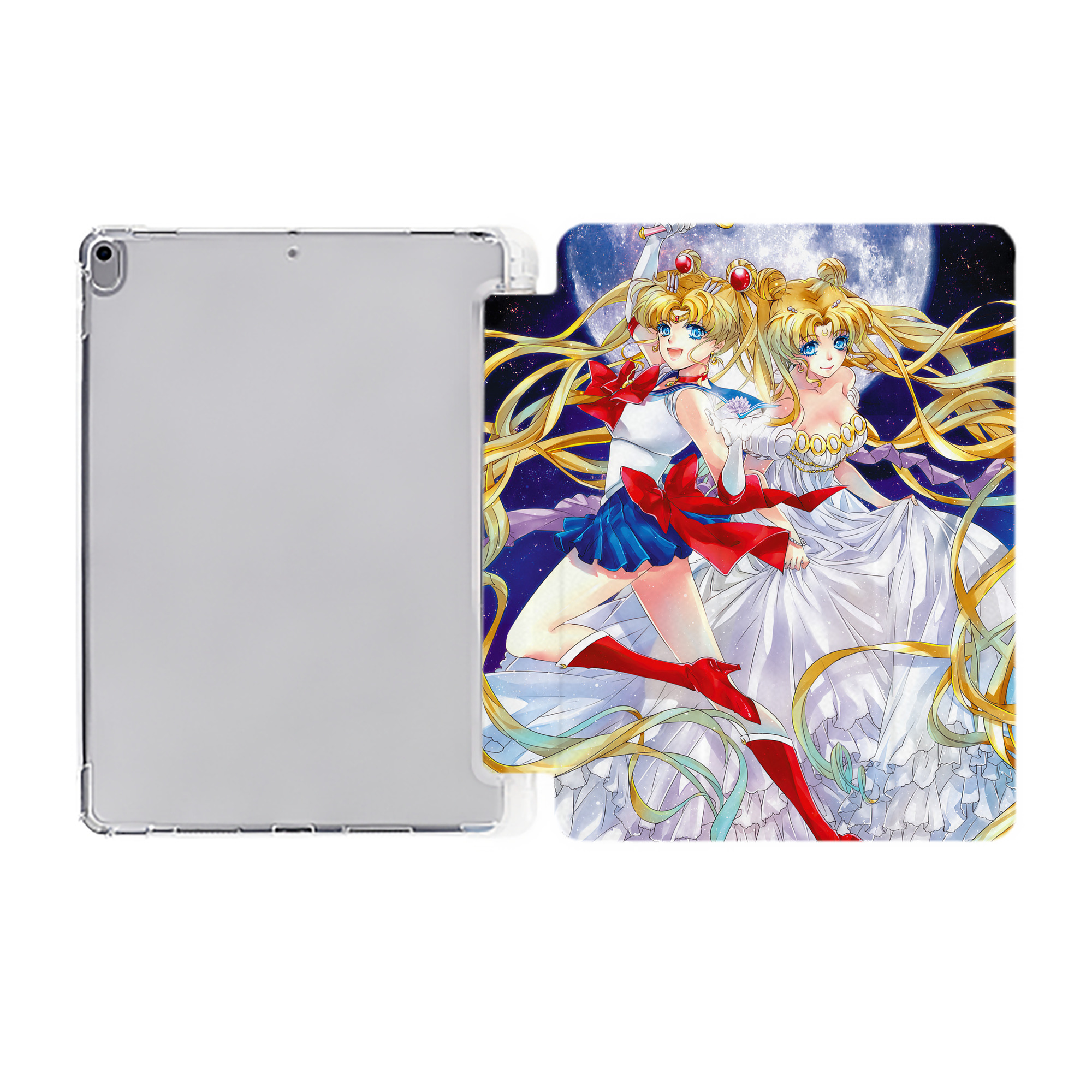 （画像用） 美少女戦士セーラームーン Sailor Moon IPad ケース ペン収納付き 三つ折りスタンド PUレザー×シリコン 対応機種9.5/10.5/10.9インチ